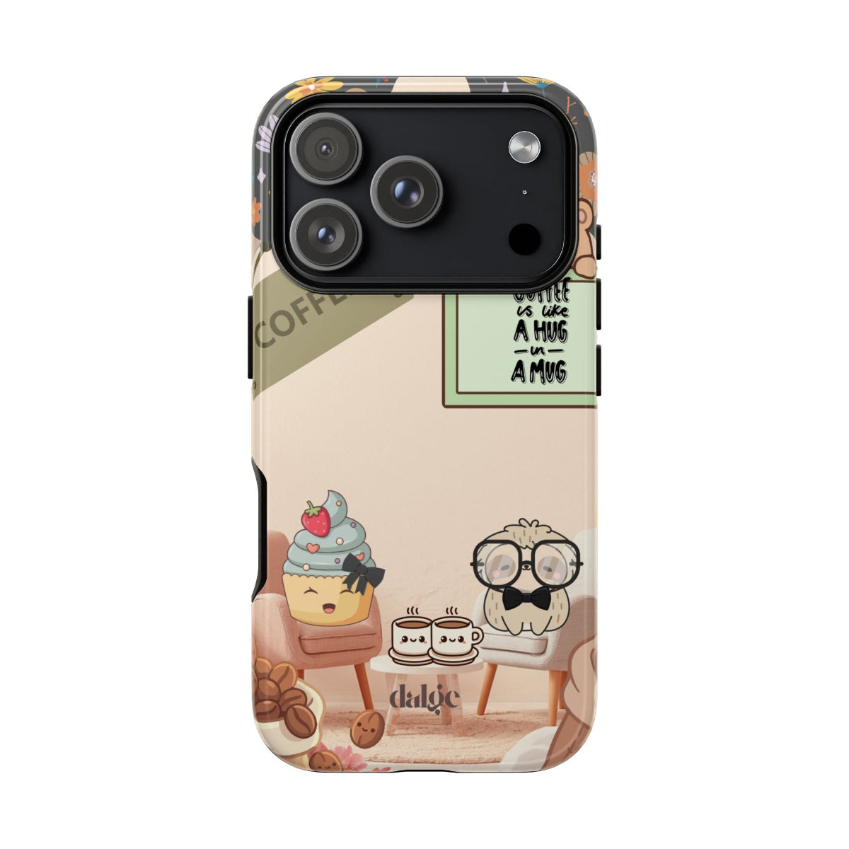 Lazy Lou And Sprinkles On A Coffee Date Phone Case | Cozy café-inspired dual-layer protection for everyday use.