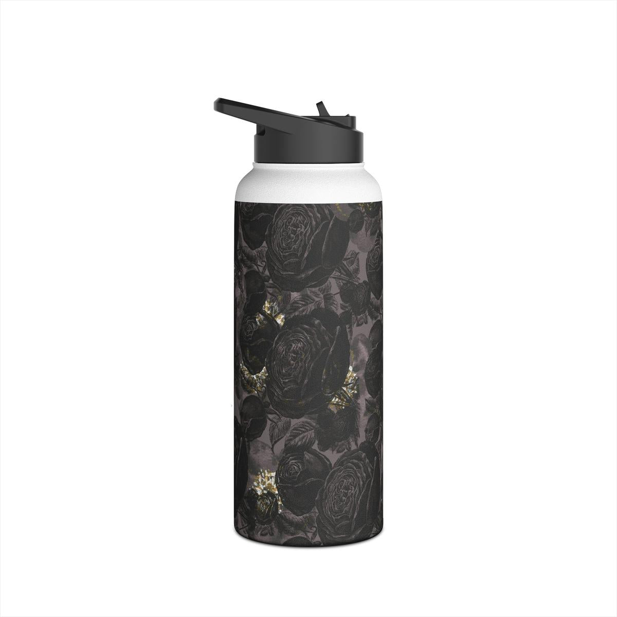 Dark Academia Stainless Steel Water Bottle, Dark Floral Water Bottle, Floral Drinkware, Dark Academia Drinkware, Vintage floral water bottle-Mug-Dalge