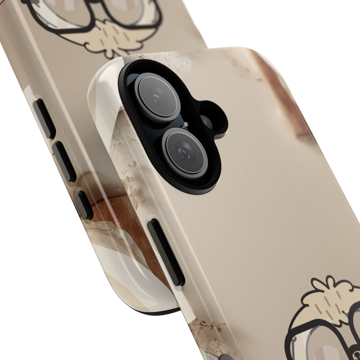 Close-up of Lazy Lou Enjoying a Bubble Bath phone case displaying a whimsical scene of Lou soaking in a bubbly tub with gentle pastel tones.