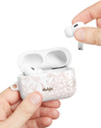Pale Bouquet Earbuds Case – Slim, glossy protective cover featuring delicate floral lines in soft blush tones for AirPods.