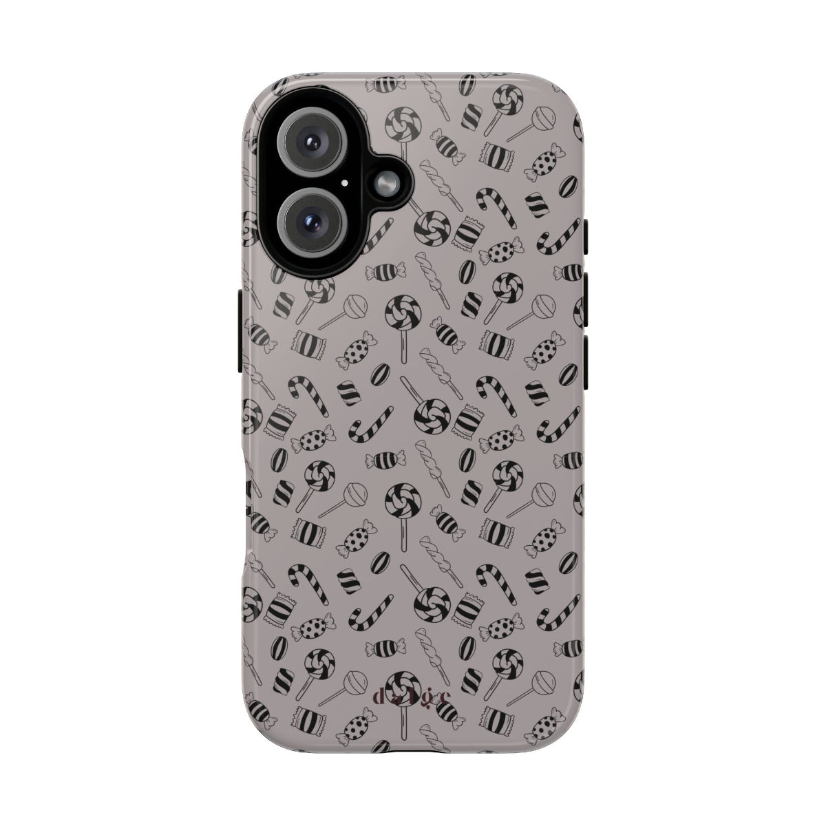 Sticky Pop Tough Phone Case featuring candy design in black graphic from our collection Welcome To The Party
