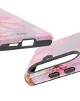 My Bouquet Tough Phone Case | Floral Tough Phone case featuring Pastel Pink Flowers on Pinkish Background 