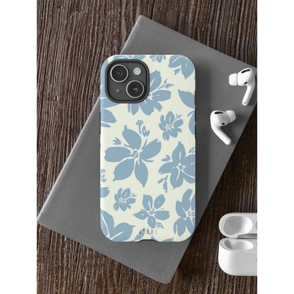 Cream Blue Aesthetic Pastel Floral Pastel phone case EU