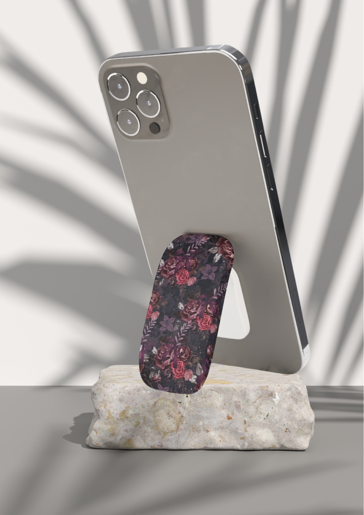 Dark Floral Phone grip  | Stylish Grip & Stand