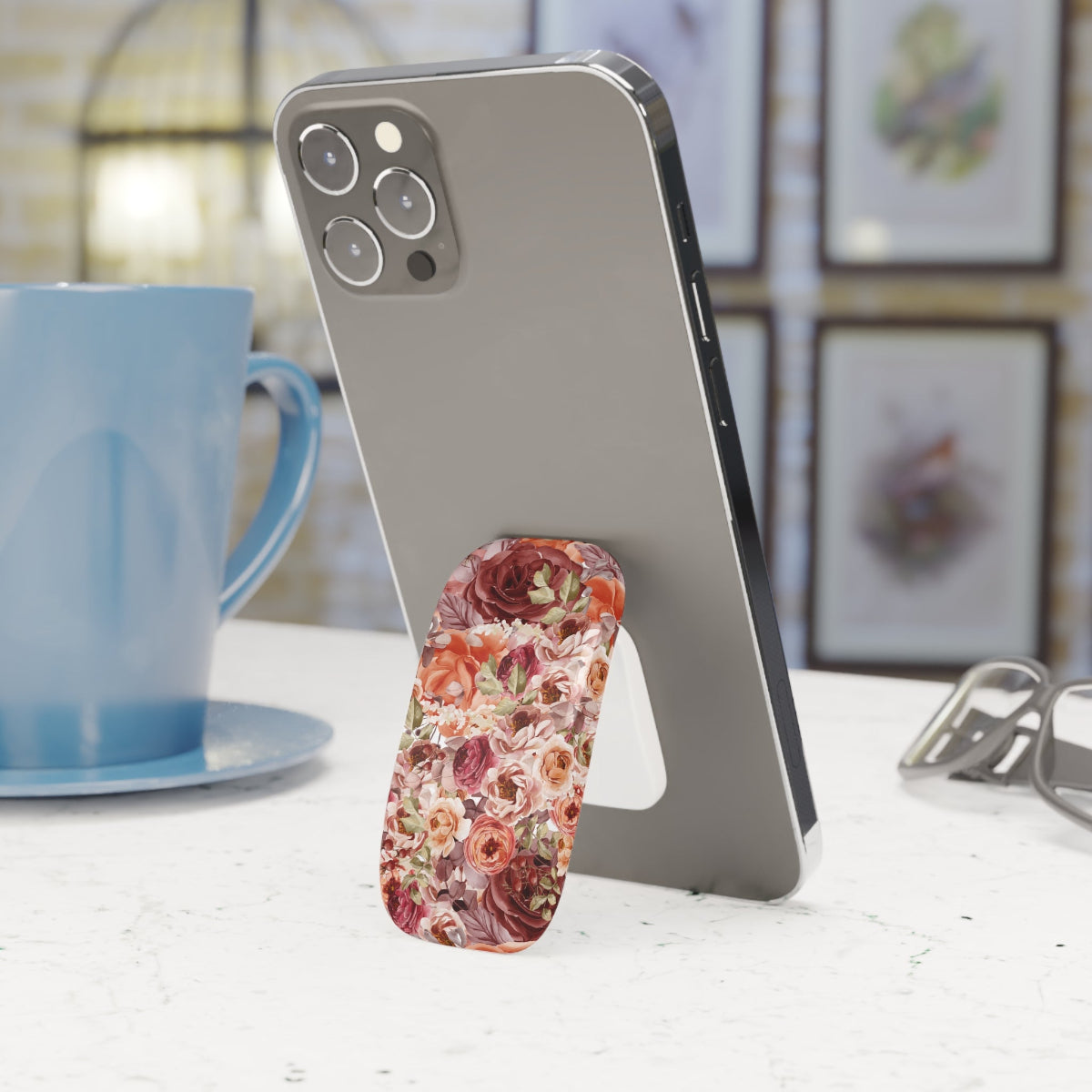 Fall Delight Phone Grip, Phone Stand, Cell Phone Accessory, Flower Design Grip
