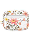 Floral design case for wireless earbuds on a white background