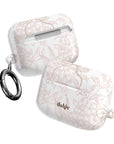 Pale Bouquet Earbuds Case – Slim, glossy protective cover featuring delicate floral lines in soft blush tones for AirPods.