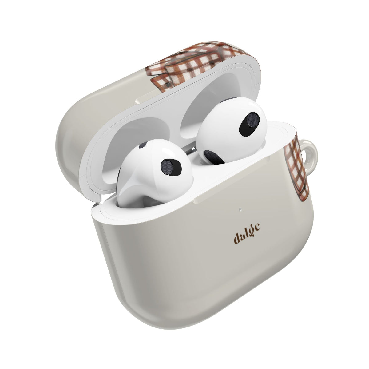 Fall Wedding Glossy AirPods Case | Toffee Latte Collection with Plaid Bow