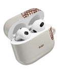 Fall Wedding Glossy AirPods Case | Toffee Latte Collection with Plaid Bow