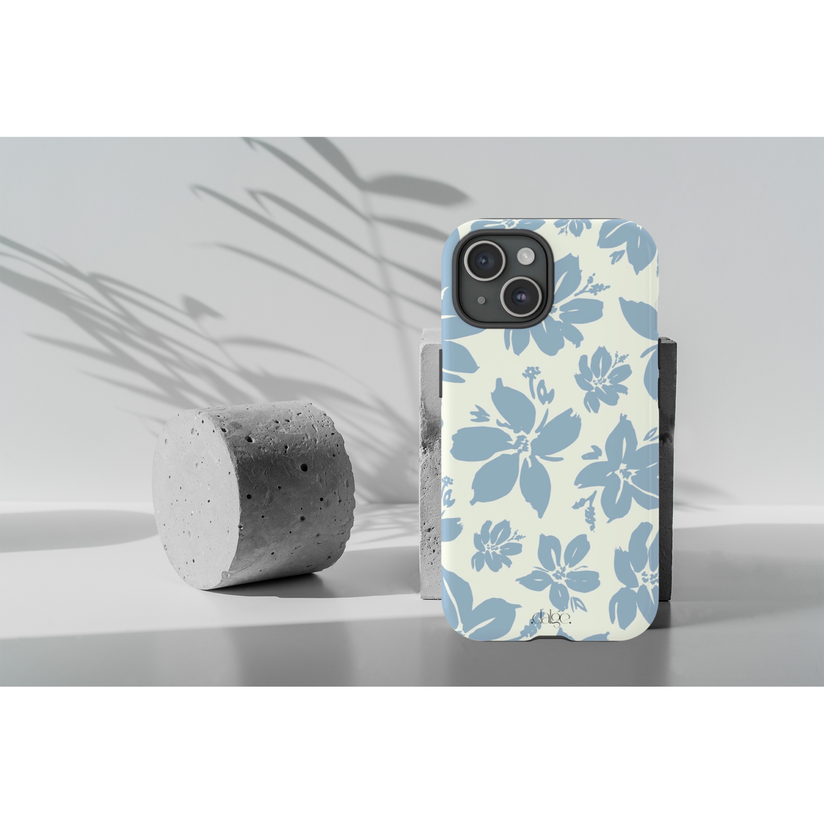 Cream Blue Aesthetic Pastel Floral Pastel phone case Int.
