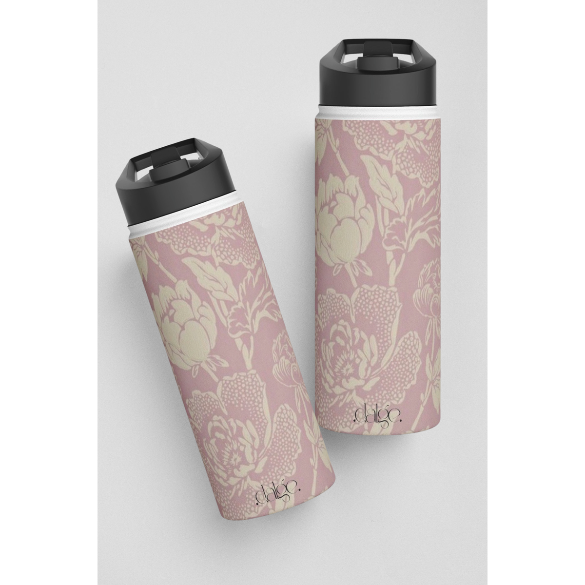 Pastel Floral Stainless Steel Water Bottle, Pastel Floral Water Bottle, Floral Vintage Design Drinkware, vintage Drinkware, Trendy water bottle-Mug-Dalge