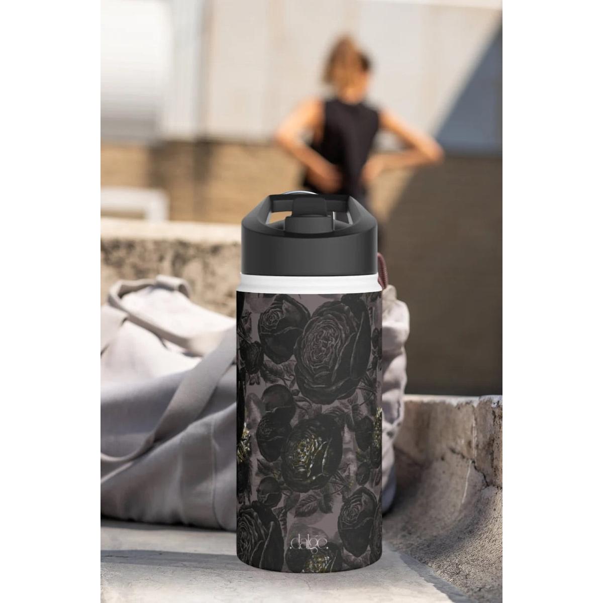 Dark Academia Stainless Steel Water Bottle, Dark Floral Water Bottle, Floral Drinkware, Dark Academia Drinkware, Vintage floral water bottle-Mug-Dalge