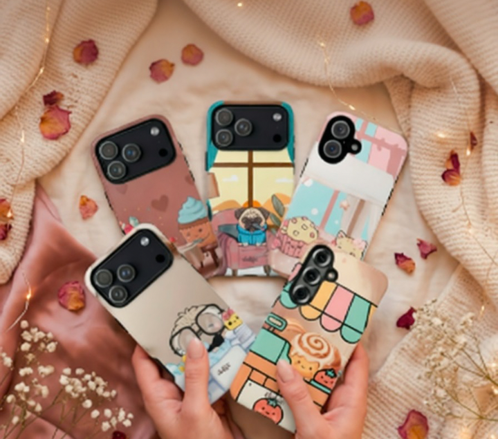 5 cute Kawaii Phone Cases , colorful and full of story from our limited edition cases Cutesy Crew On Valentine's 