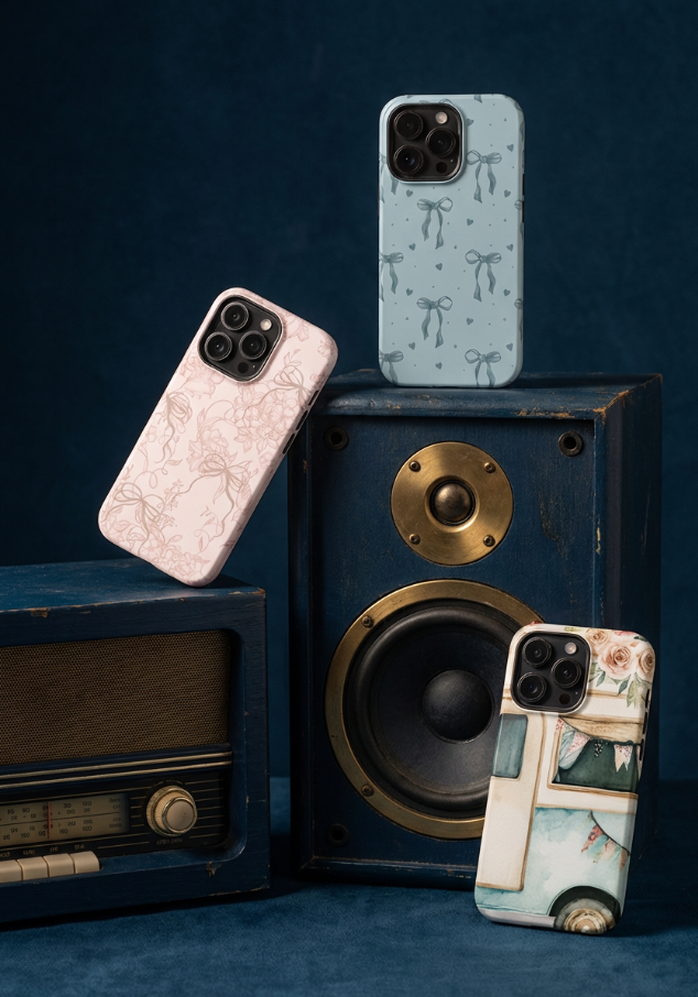 Artistic phone cases | Floral, bow, and vintage designs for stylish protection and flair.