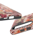 Fall Floral designed phone case with pastel fall shades of big and small flowers