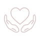 Icon featuring two hands and a heart 
