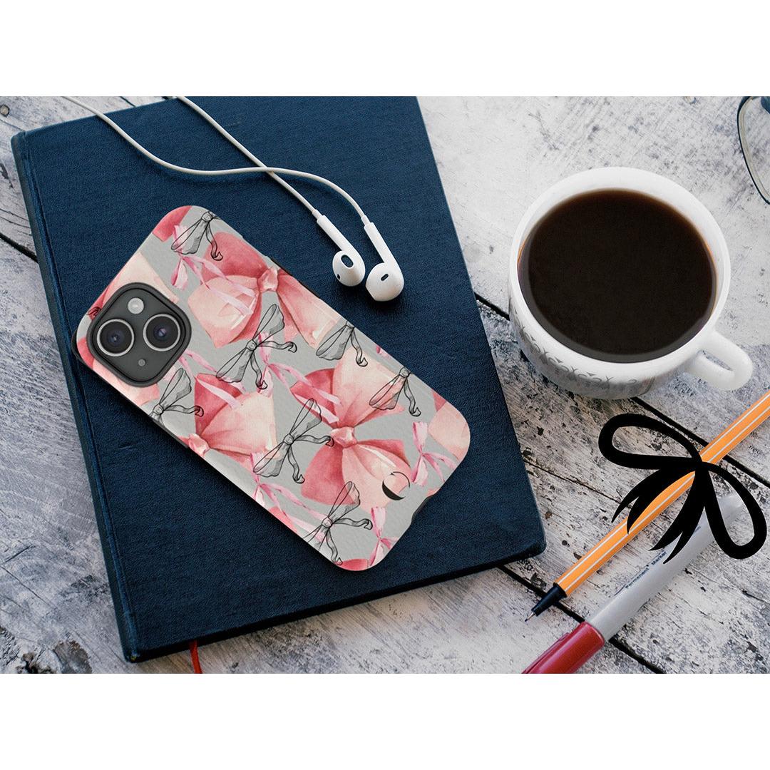 Dreamy Pink Bow Tough Phone Case  | Durable Artistry