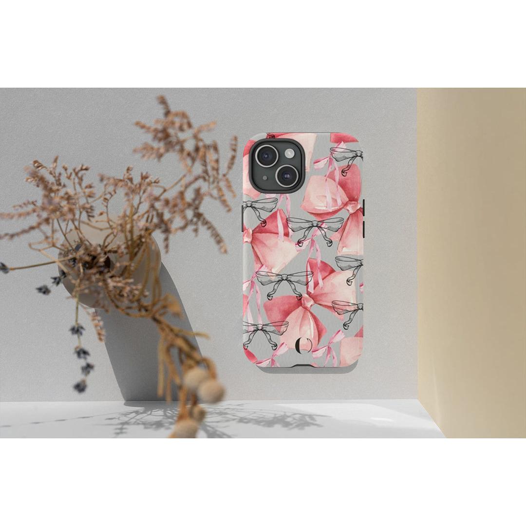 Dreamy Pink Bow Tough Phone Case  | Durable Artistry